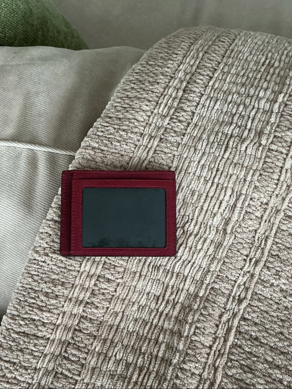 COACH Burgundy Leather Card Holder
